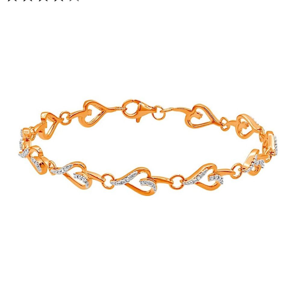 NWT! Diamond Tennis Bracelet! Heart Accents!